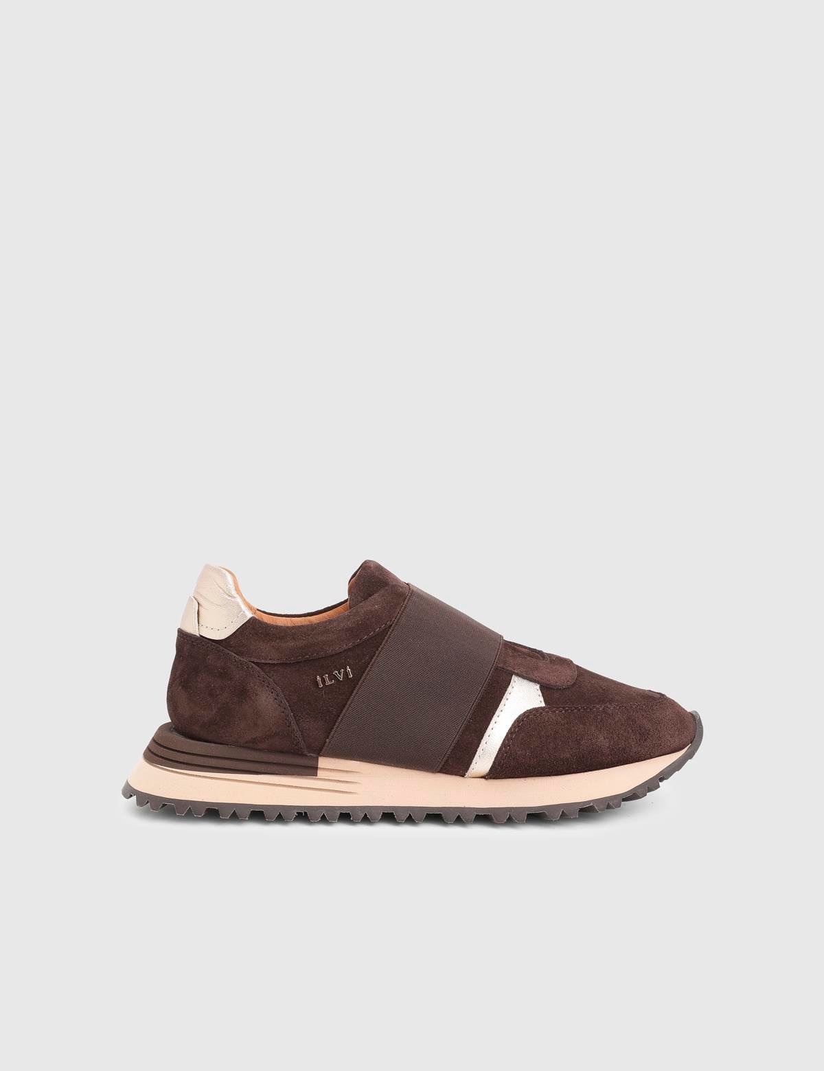 Blendina Brown Suede Leather Women's Sneaker