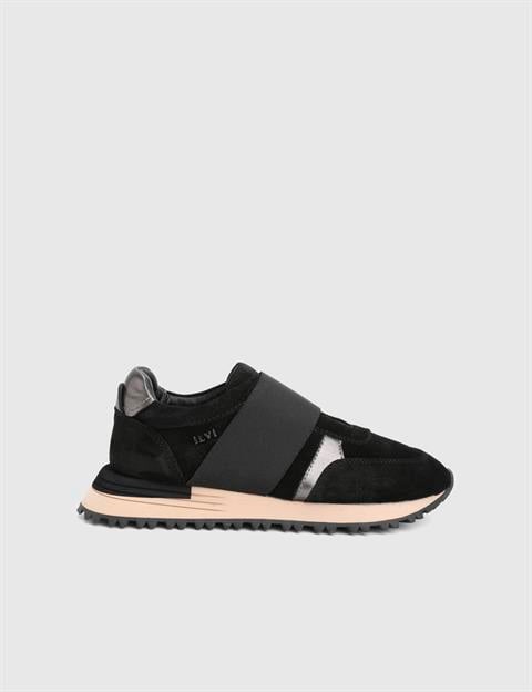 Blendina Black Suede Leather Women's Sneaker