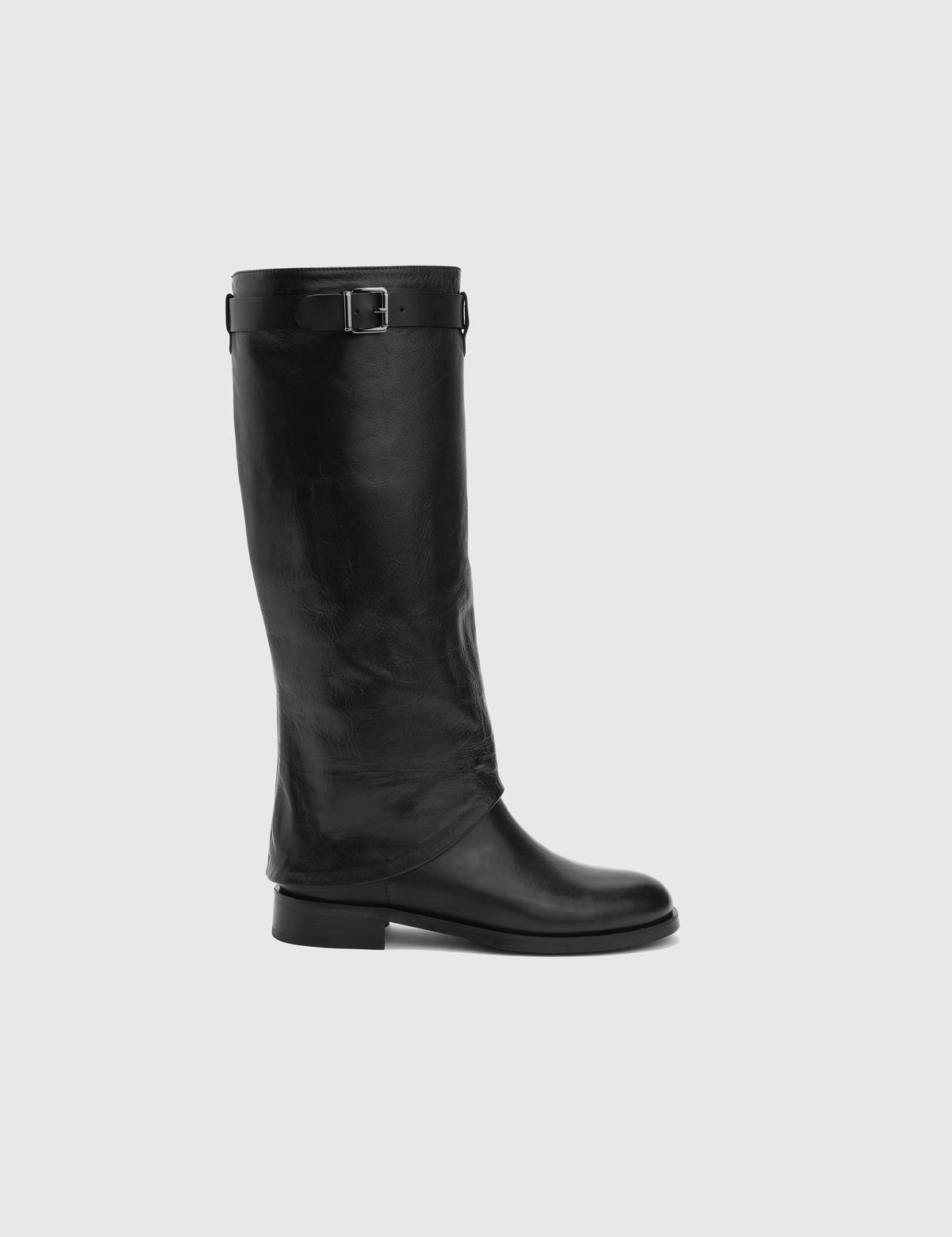 Bogense Black Leather Women's High Boot