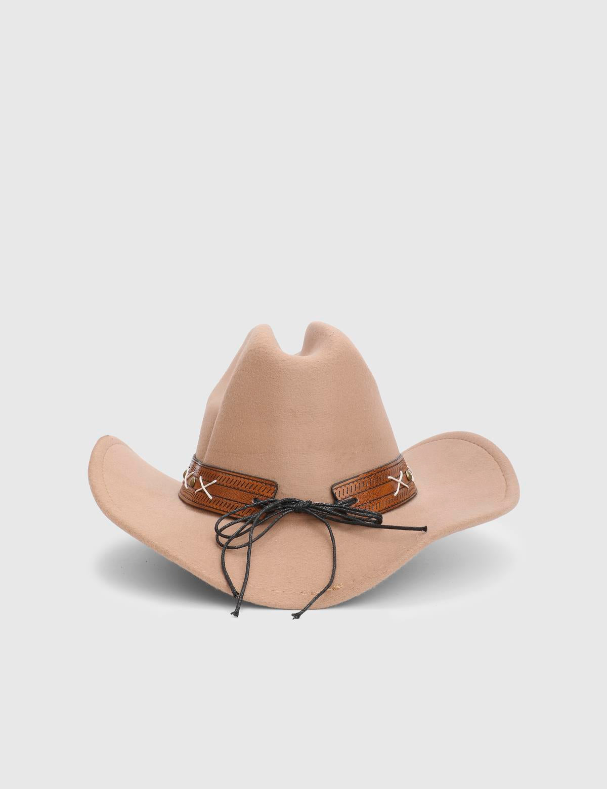 Bondik Beige Unisex Cashmere Cowboy Hat