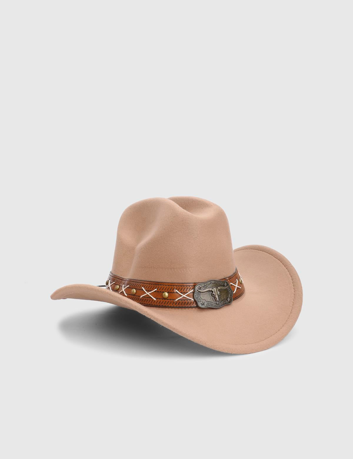 Bondik Beige Unisex Cashmere Cowboy Hat