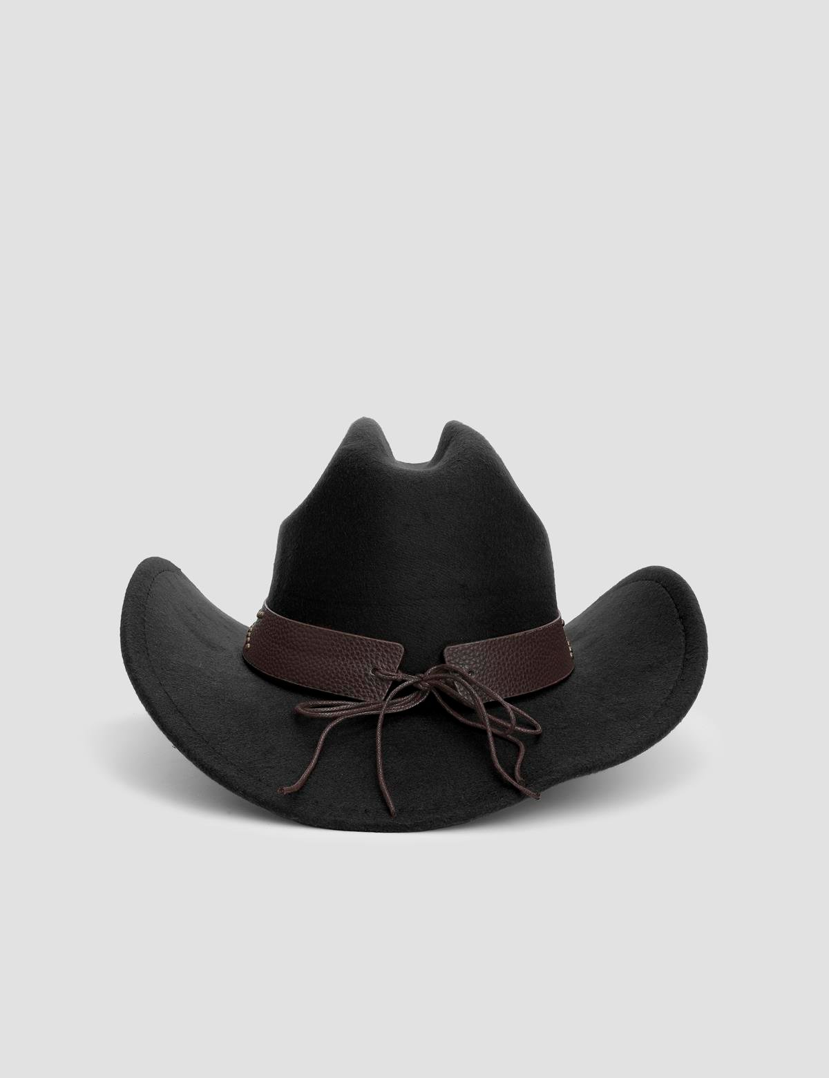 Boris Black Unisex Cashmere Cowboy Hat