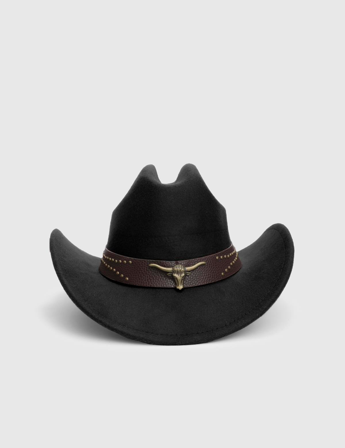 Boris Black Unisex Cashmere Cowboy Hat