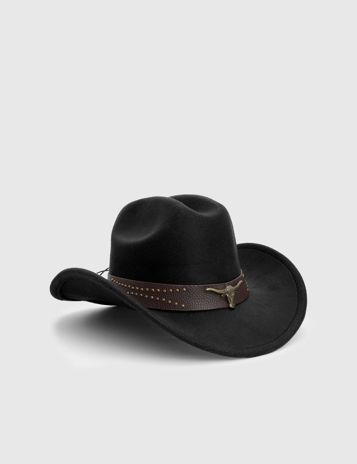 Boris Black Unisex Cashmere Cowboy Hat
