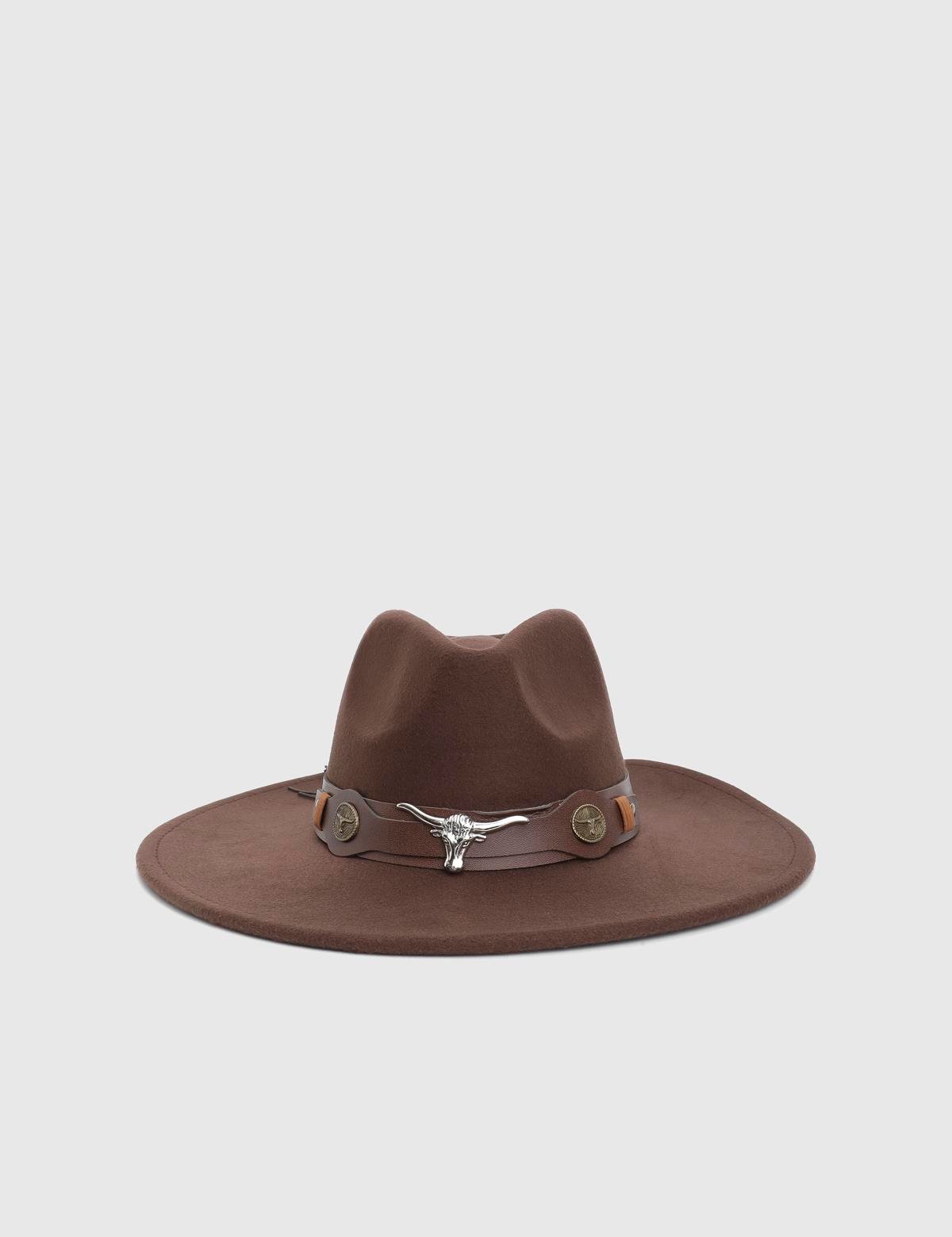 Bratok Brown Unisex Cashmere Cowboy Hat