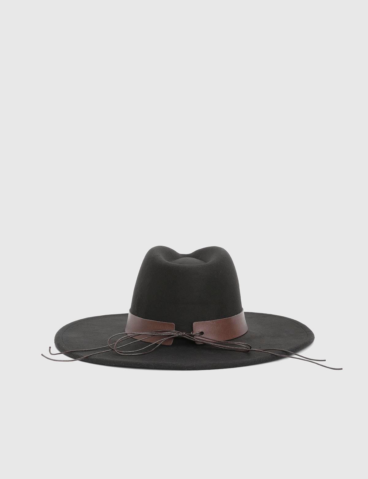 Bratok Black Unisex Cashmere Cowboy Hat