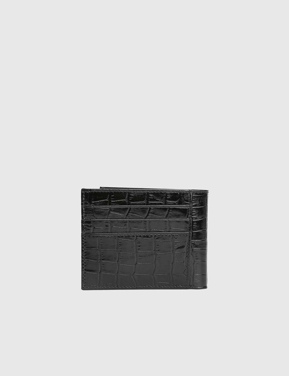 Breda Black Printed Leather Men's Wallet