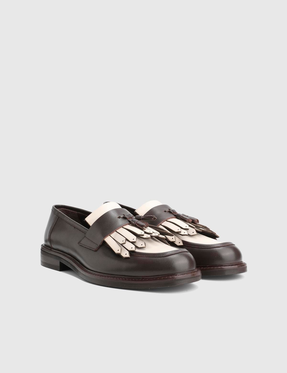 Broume Brown Leather Men's Loafer