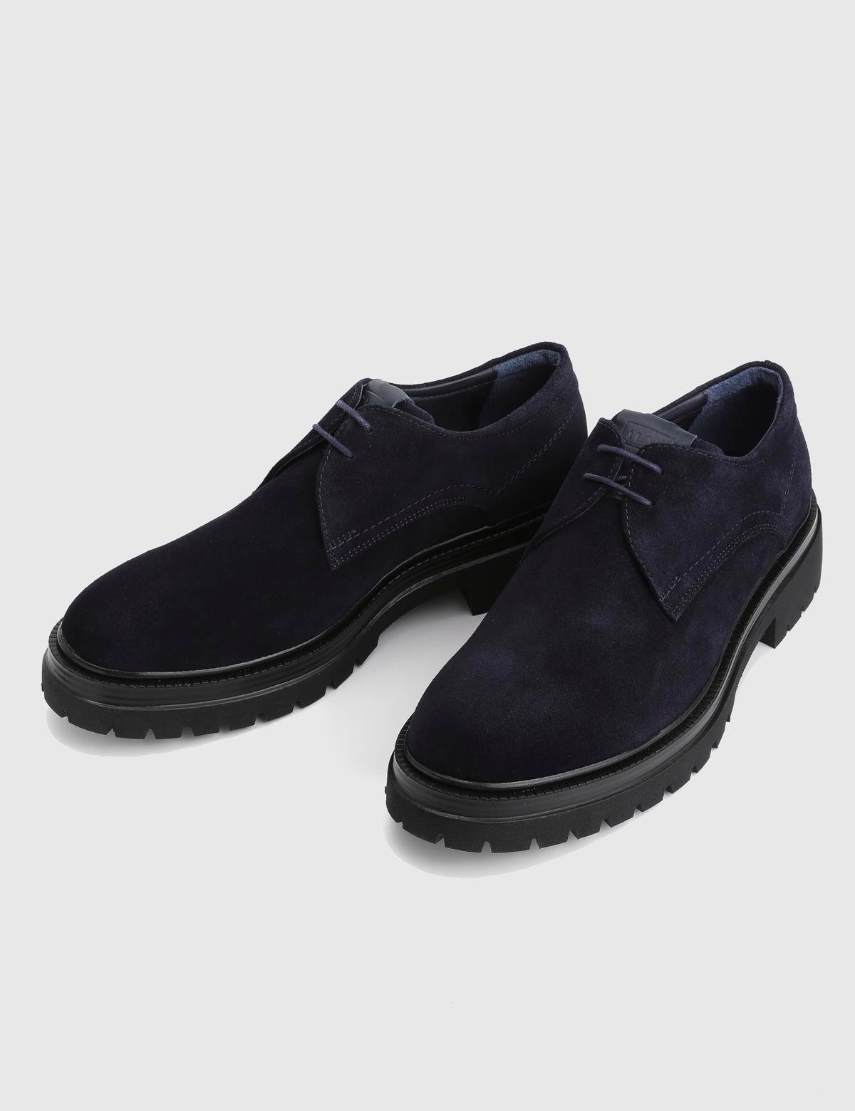 Bruno Navy Blue Suede Leather Men's Oxford