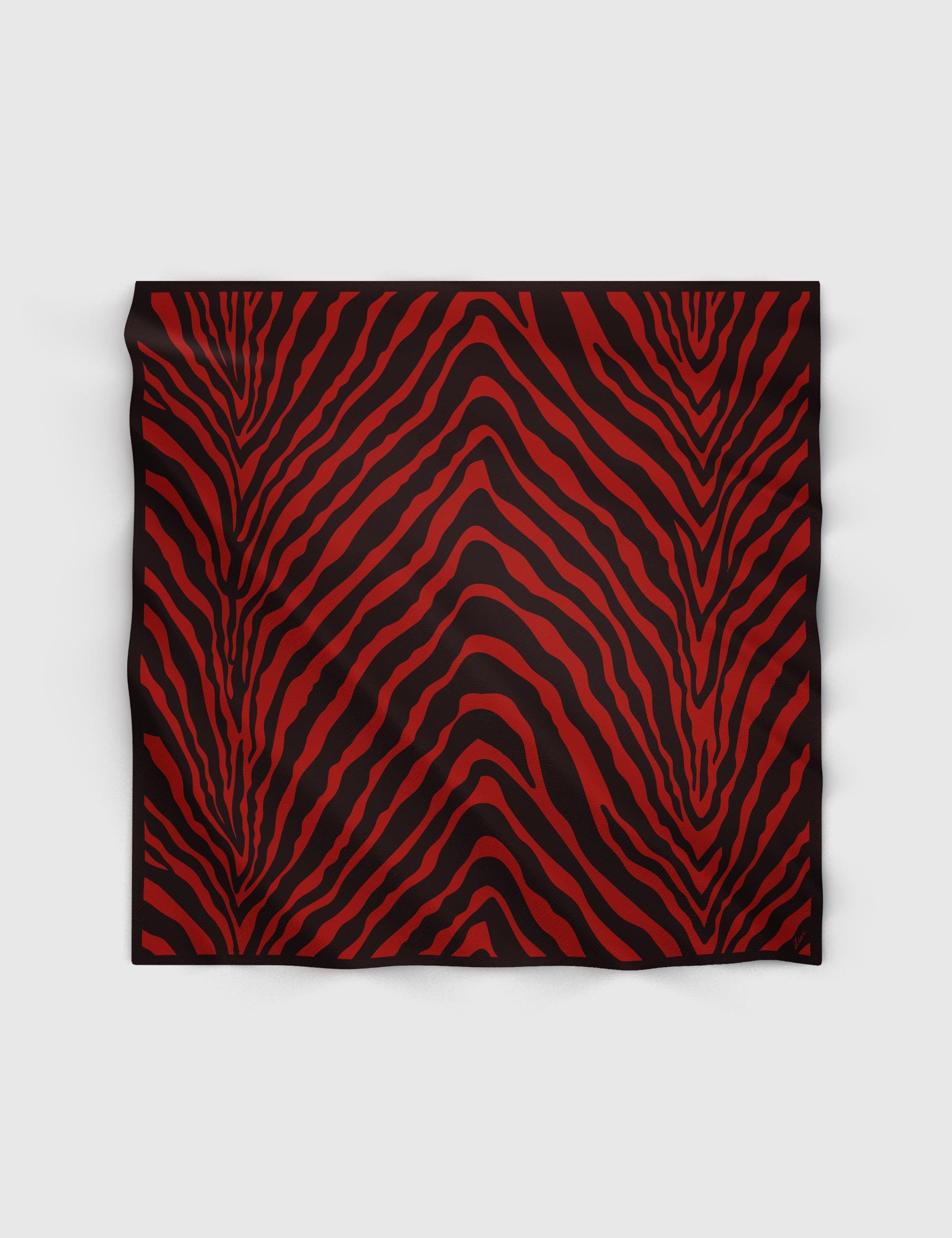 Brycen Red Silk Twill Women's Scarf