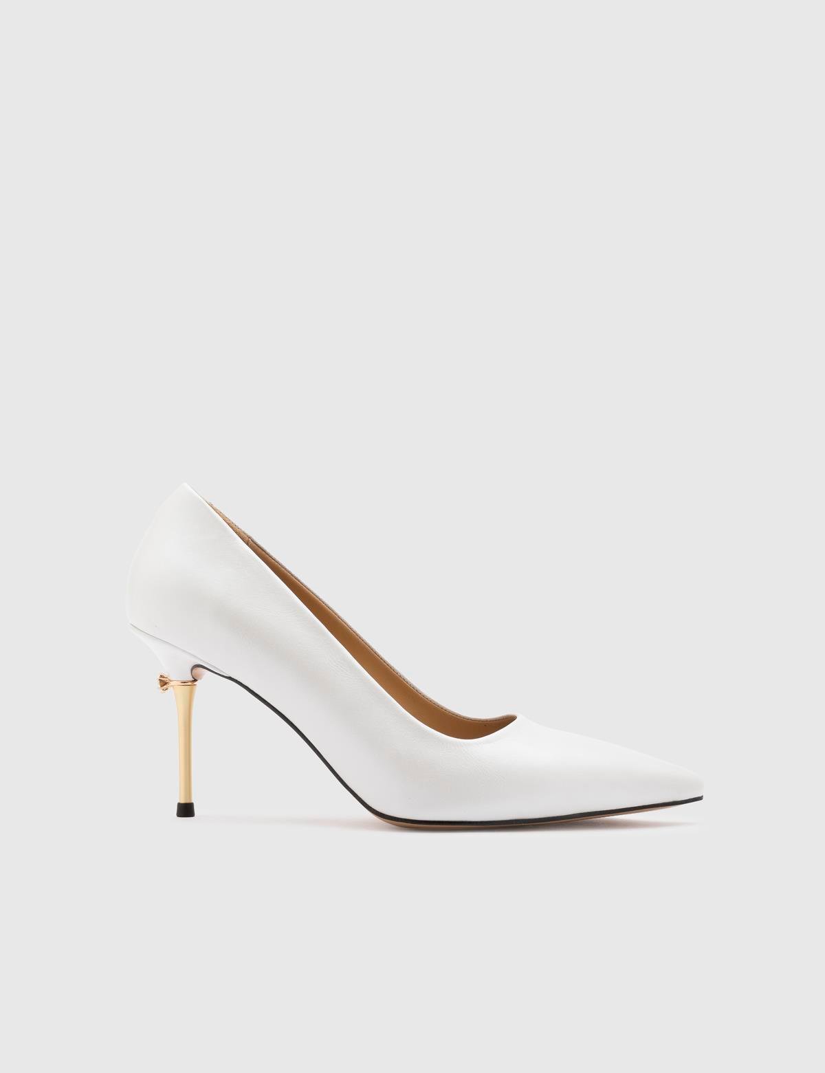 Büge White Leather Women's Pump