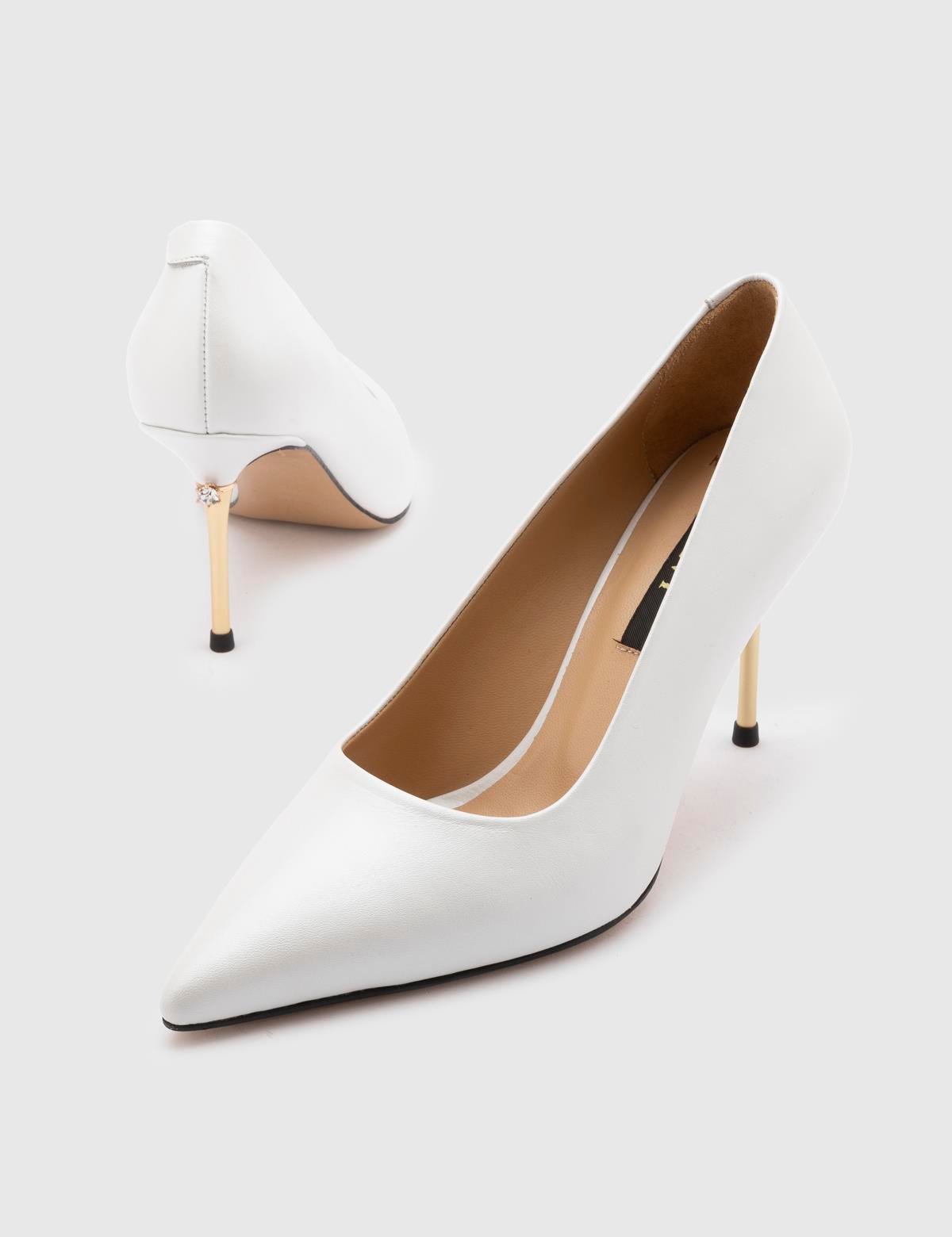 Büge White Leather Women's Pump