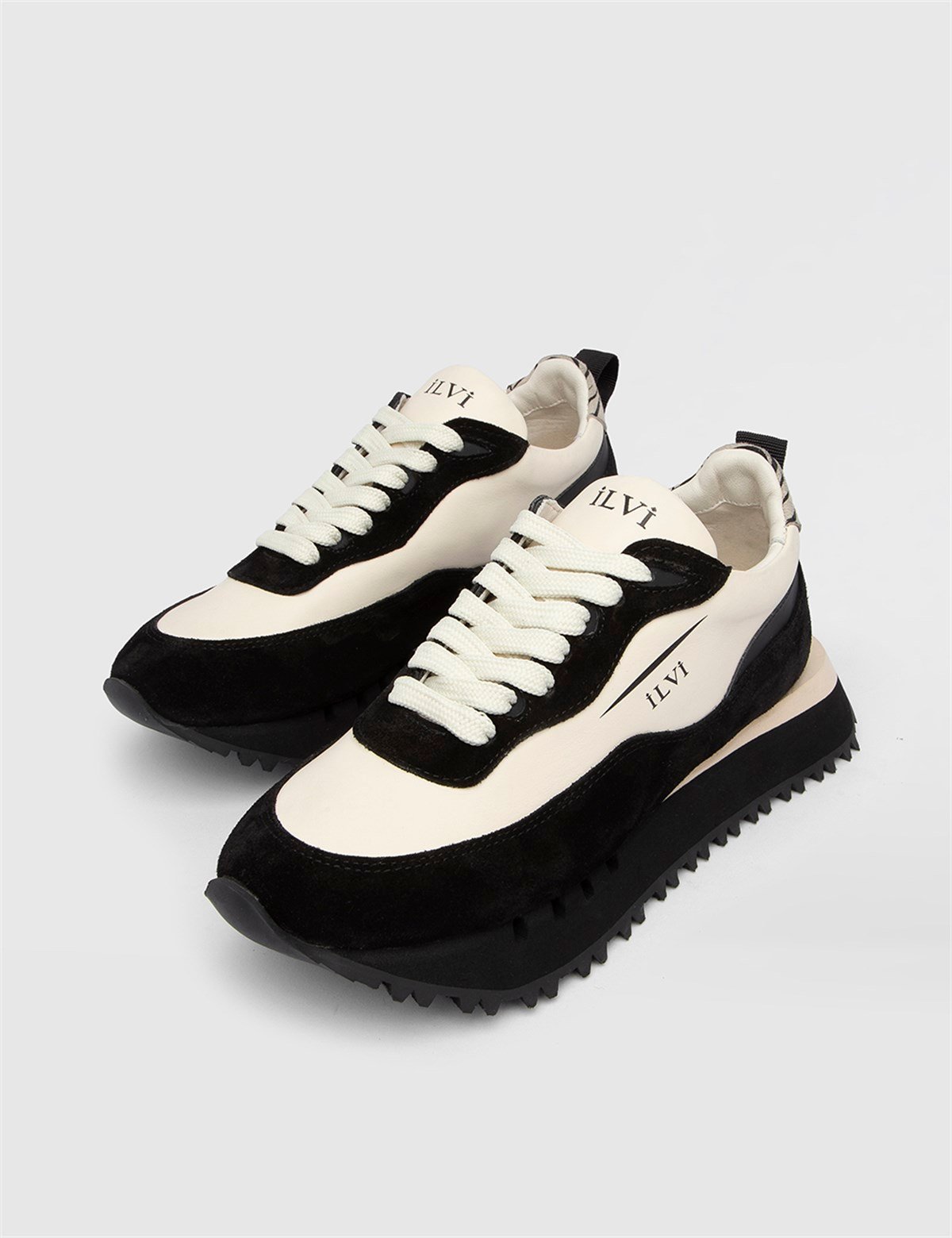 Bugs Black Suede-Beige Leather Women's Sneaker