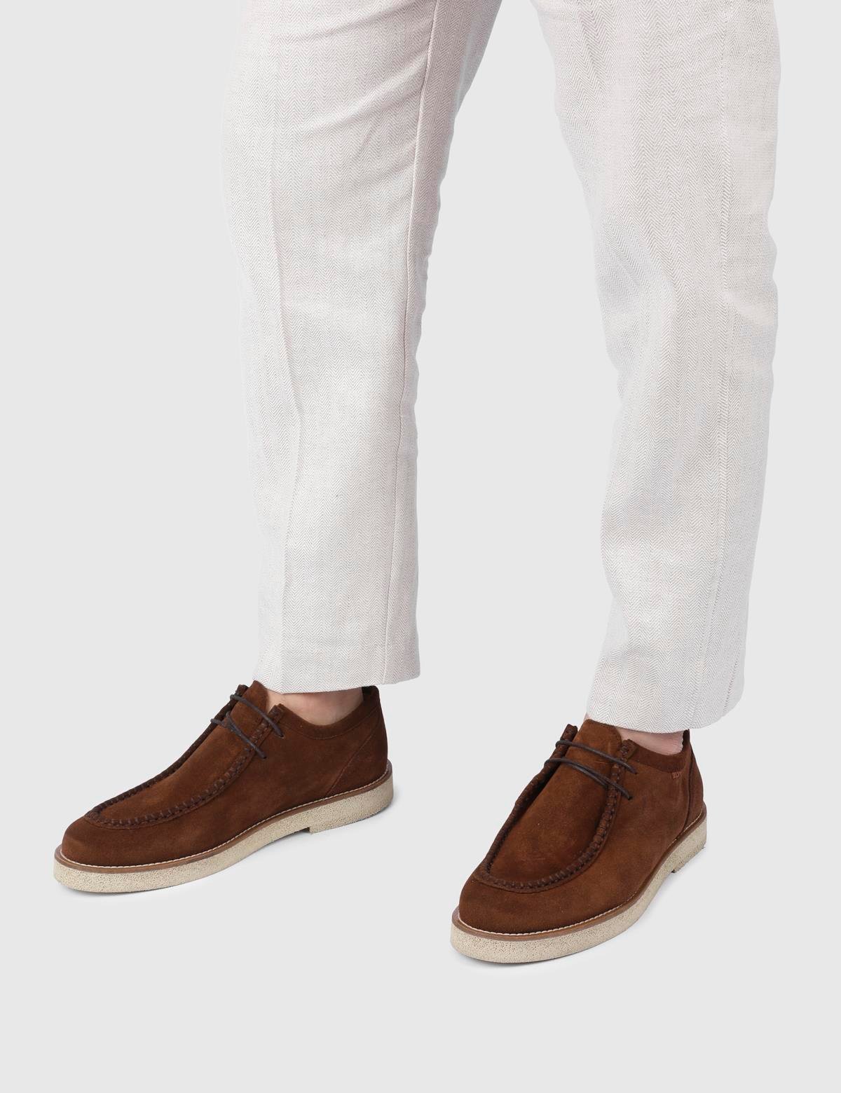 Buxton Saddle Brown Suede Leather Men's Oxford