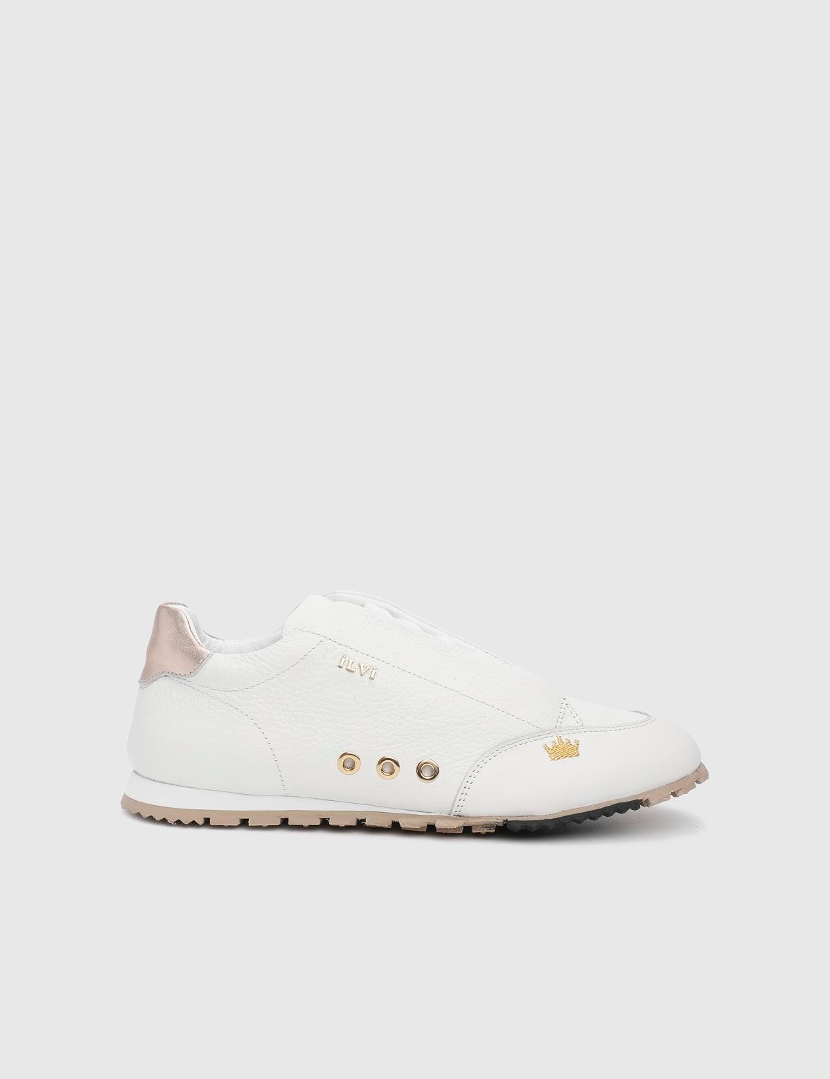 Calisto White Floater Leather Suede Women's Sneaker