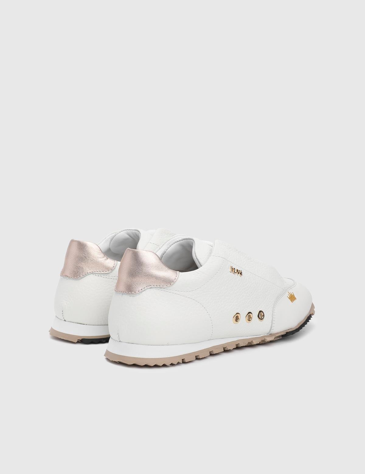 Calisto White Floater Leather Suede Women's Sneaker