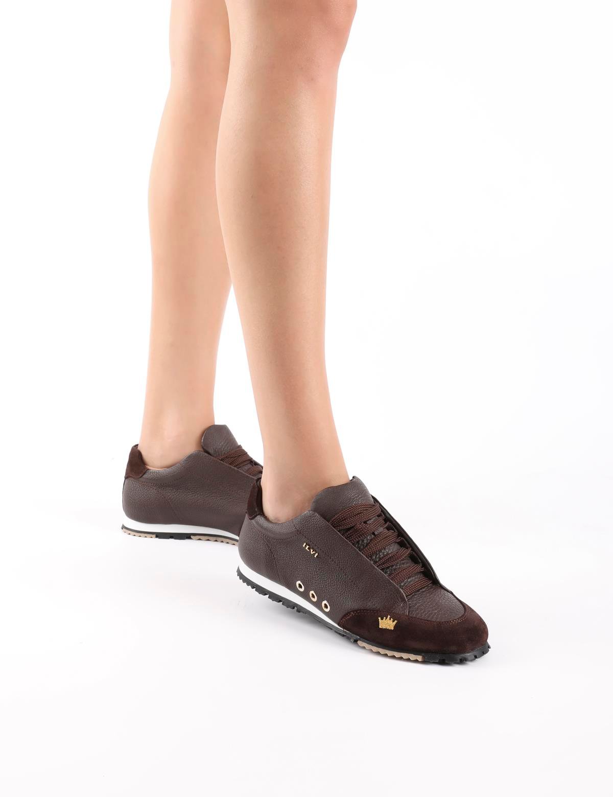 Calisto Brown Floater Leather Suede Women's Sneaker