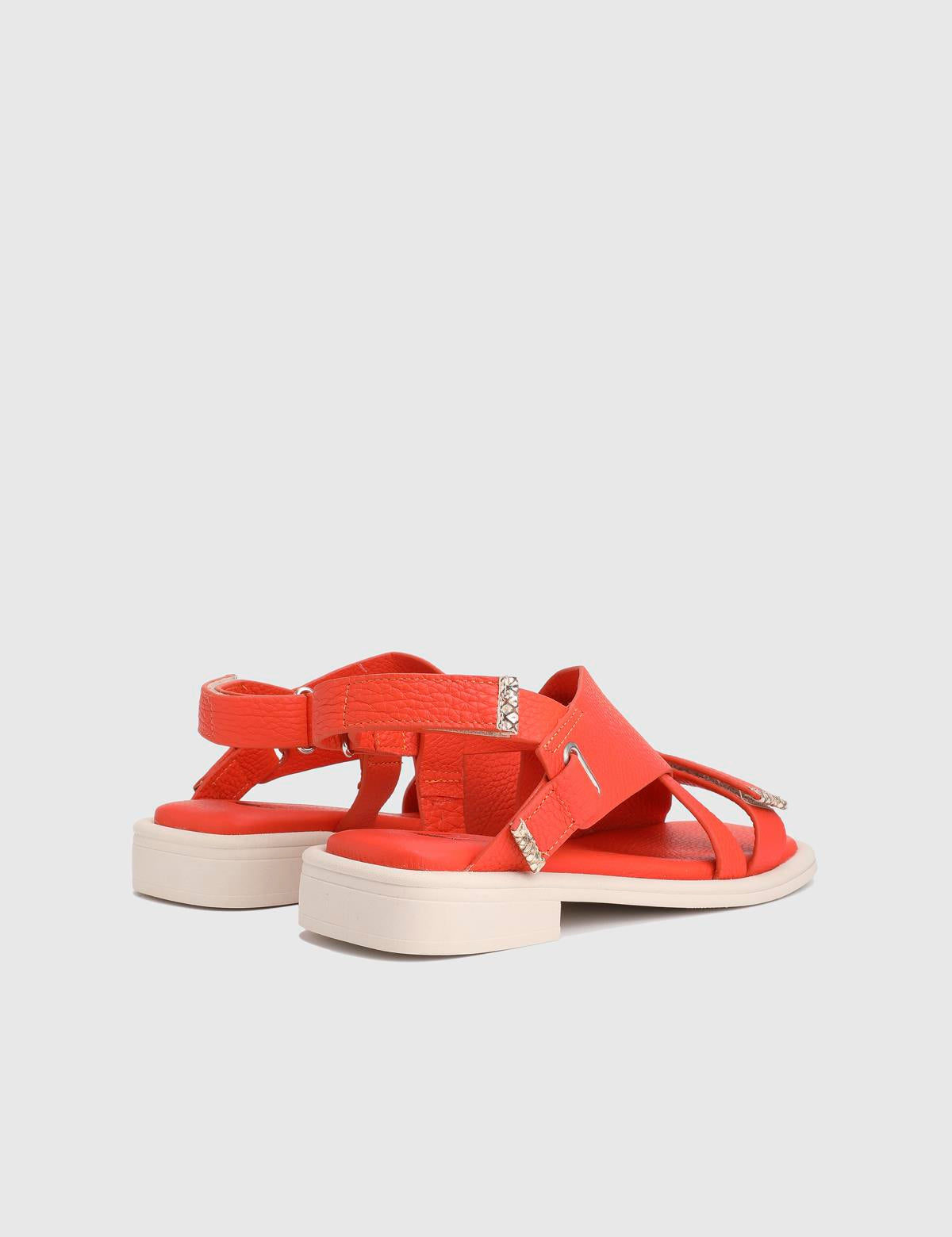Carcee Orange Floater Leather Women's Sandal