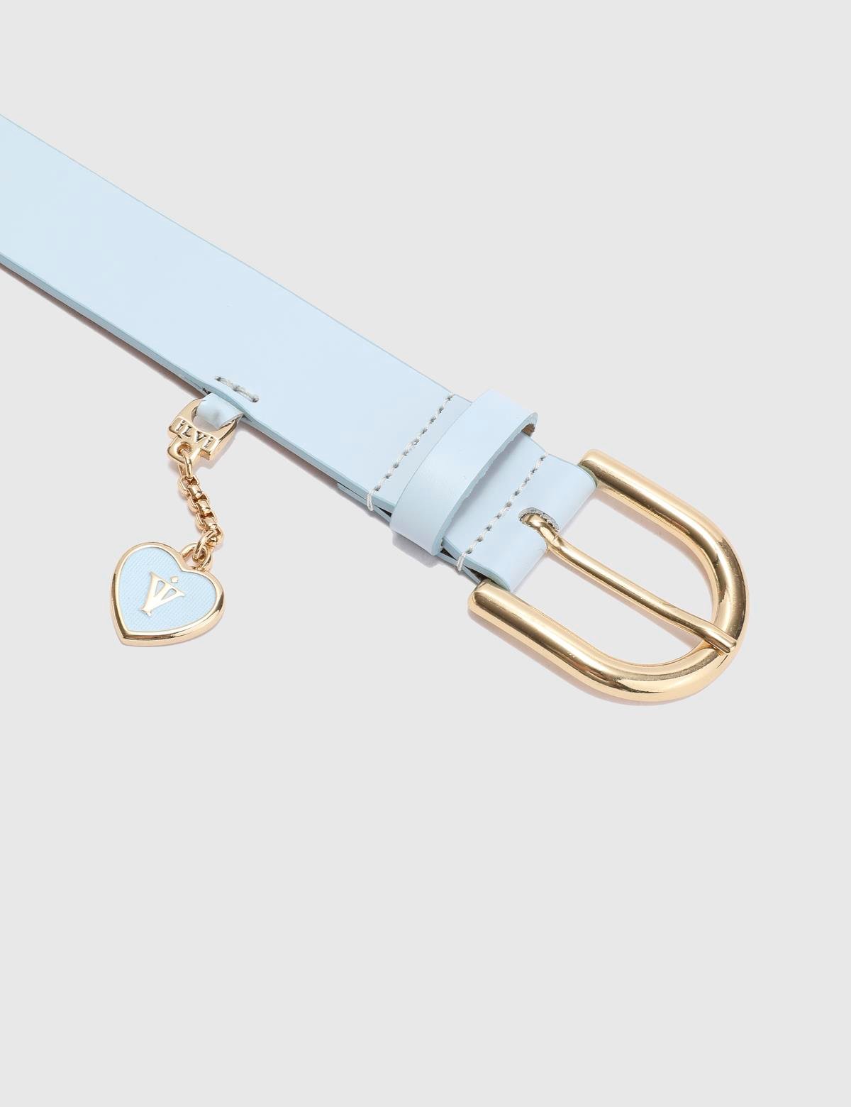 Carles Blue Crocodile Leather Women's Belt