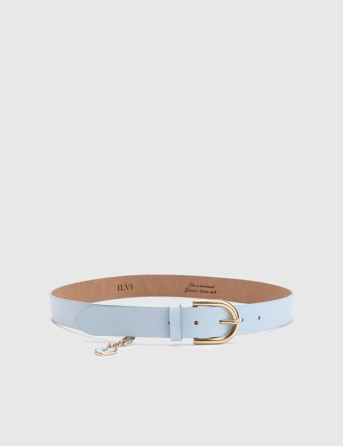 Carles Blue Crocodile Leather Women's Belt