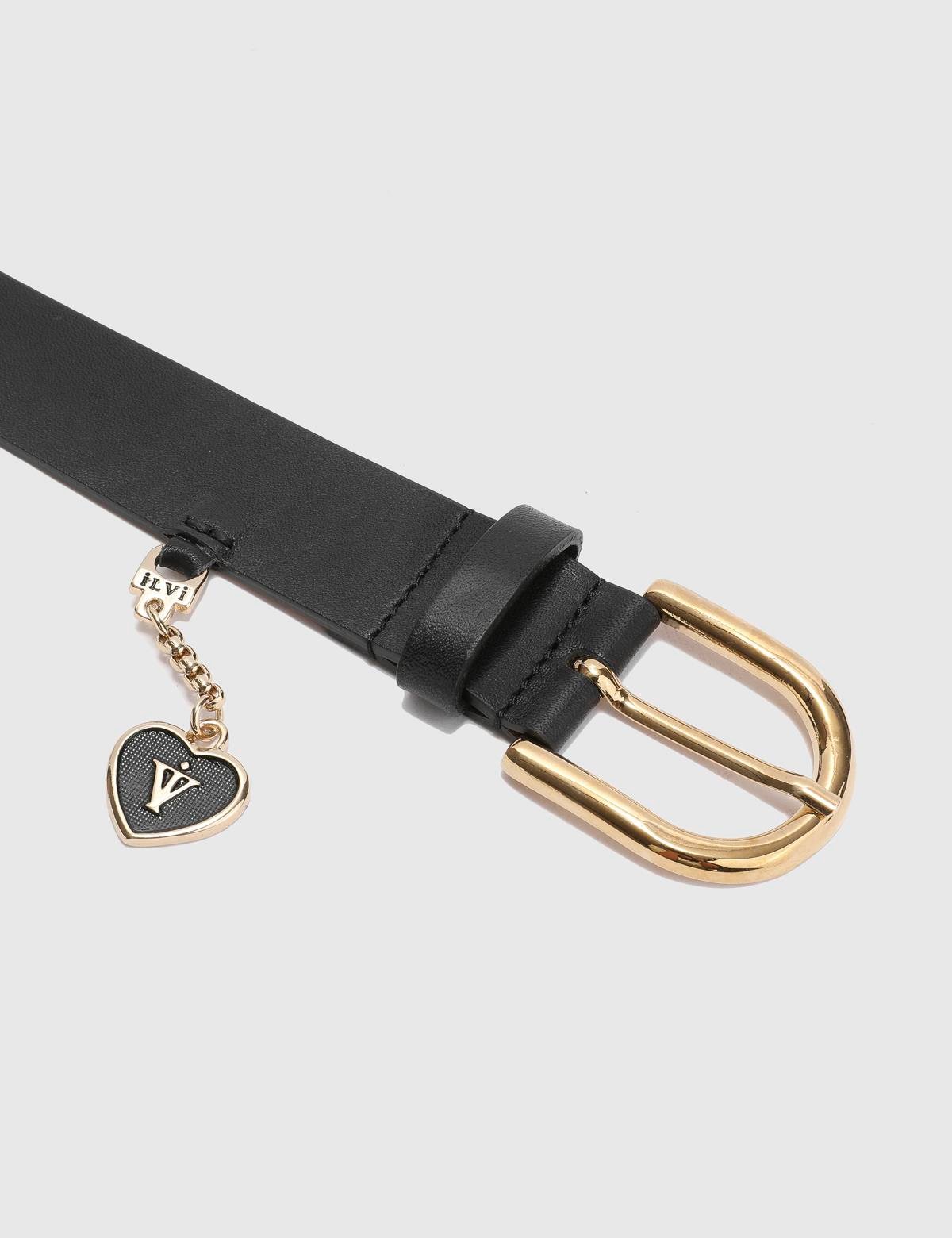 Carles Black Crocodile Leather Women's Belt