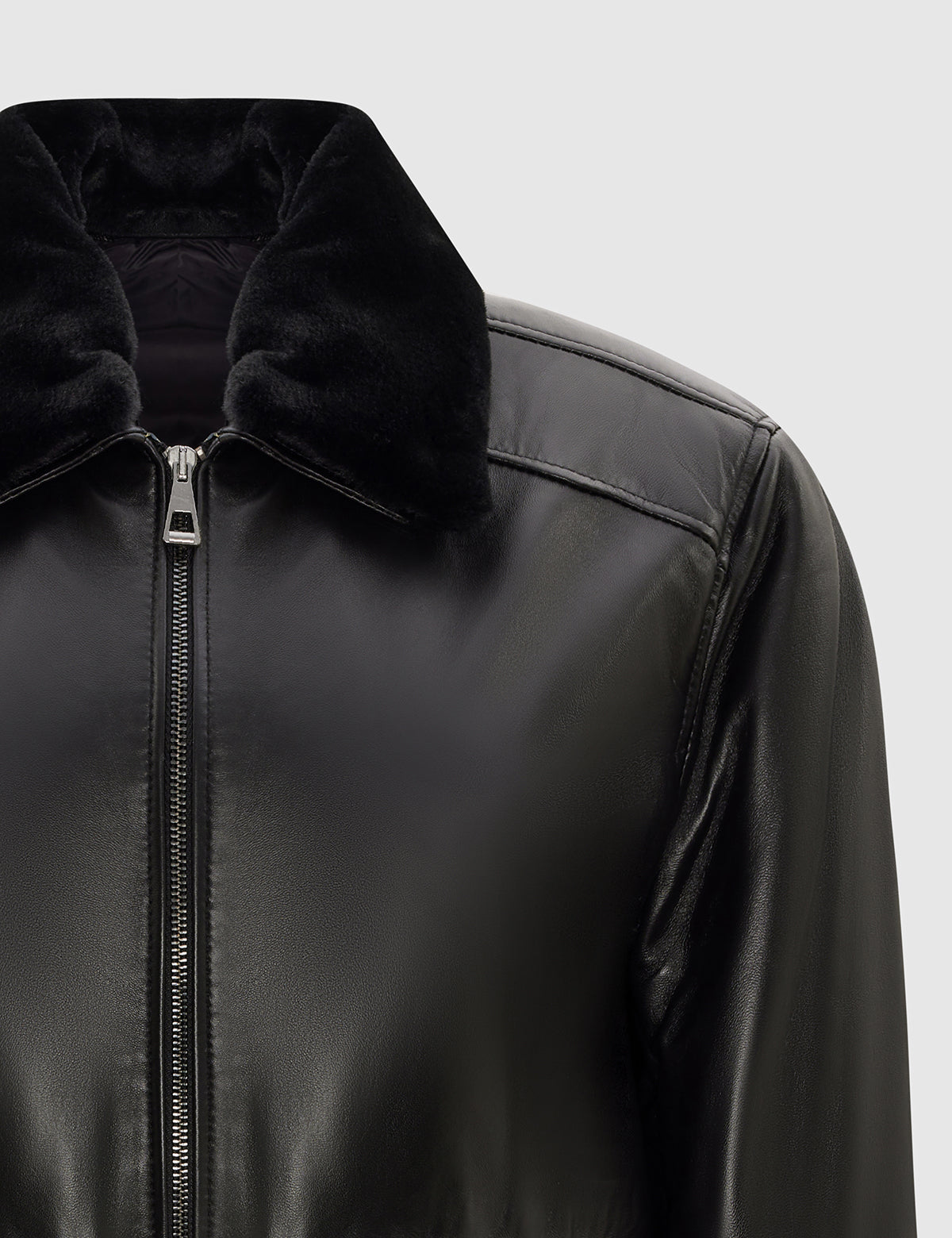 Clay Black Men's Leather Aviator Bomber Jacket