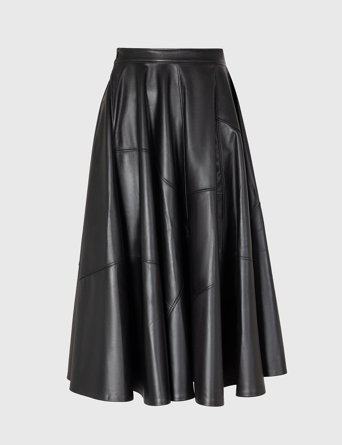 Cral Black Women's Leather Skirt