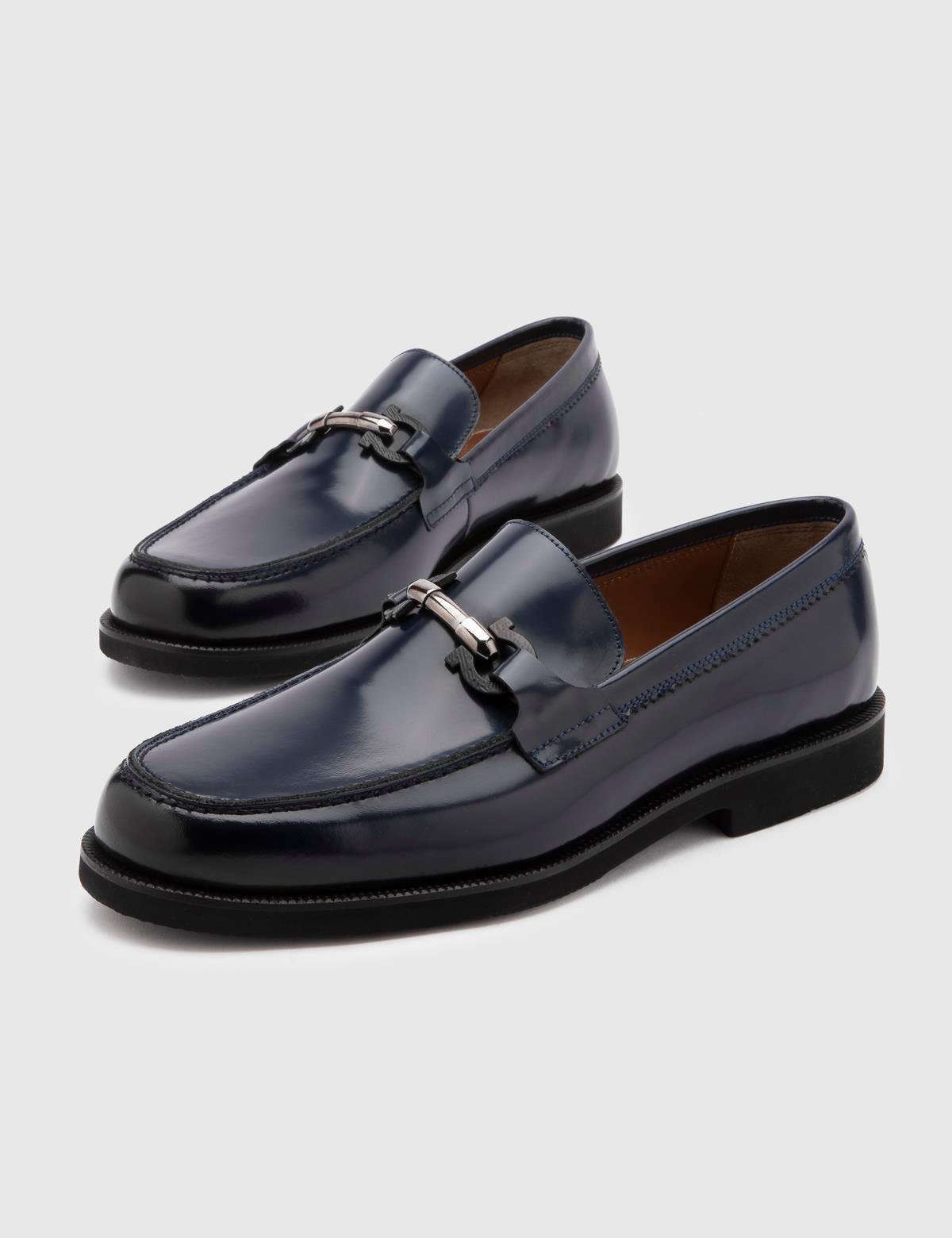Cristiano Navy Blue Florentic Leather Men's Loafer