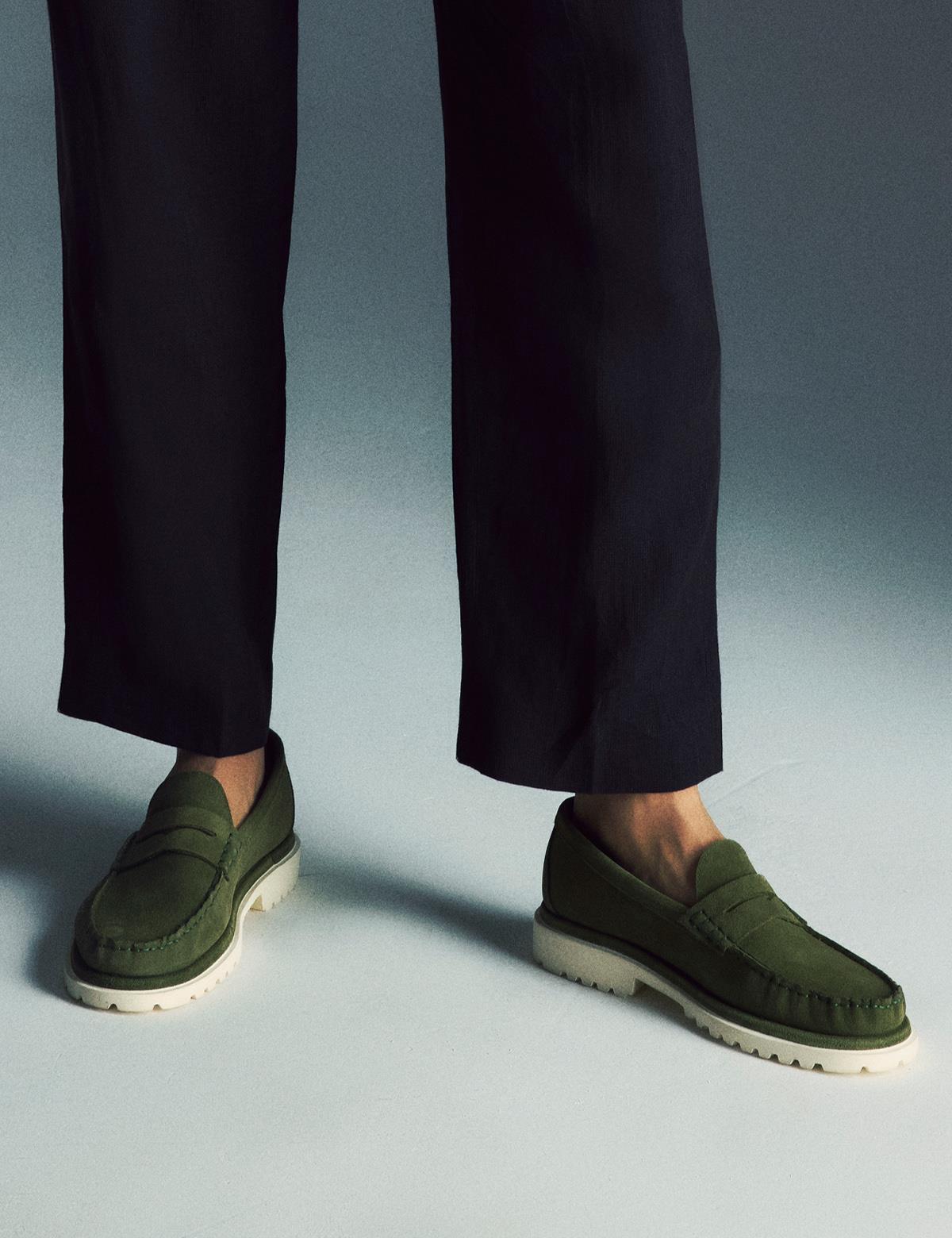 Crowle Green Suede Leather Men's Loafer