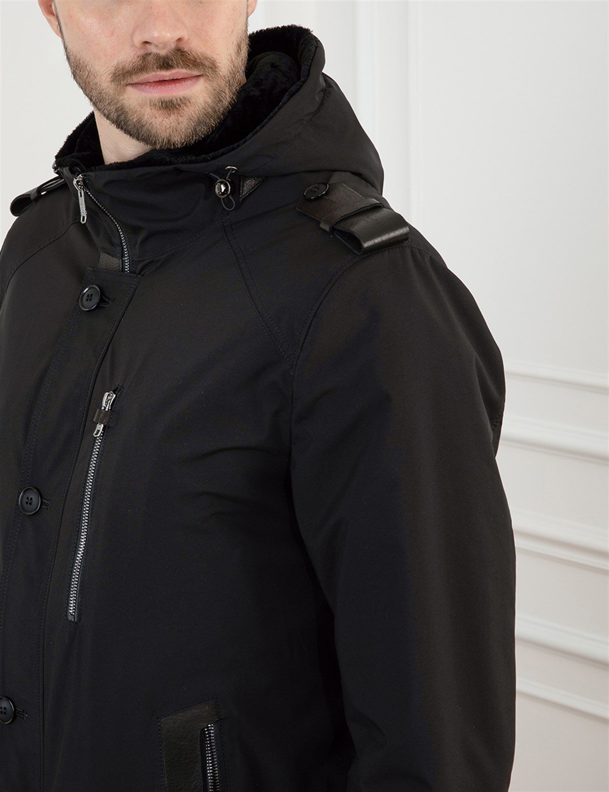 Cusco Black Men's Leather Bomber Jacket