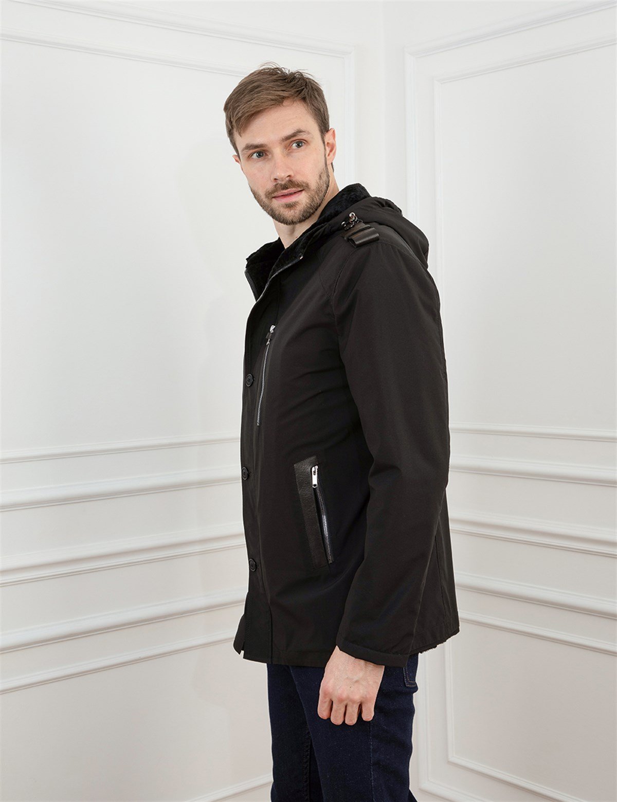 Cusco Black Men's Leather Bomber Jacket