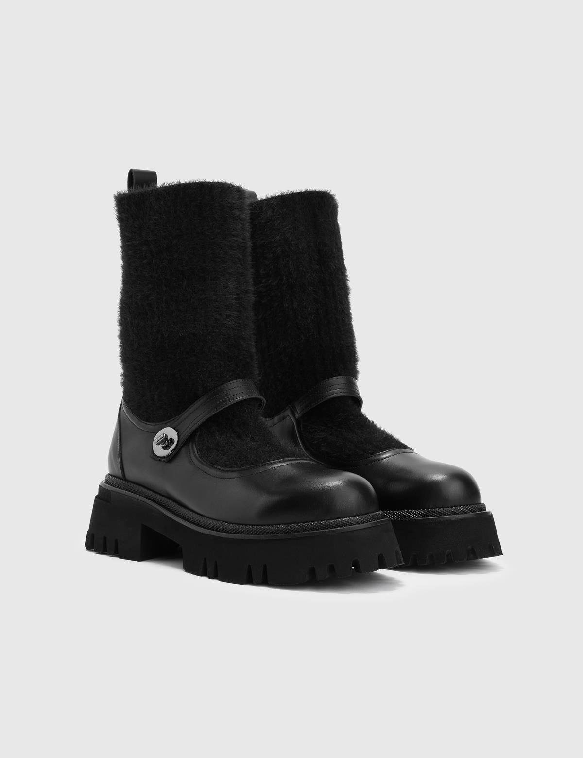 Dante Black Leather Women's Boot