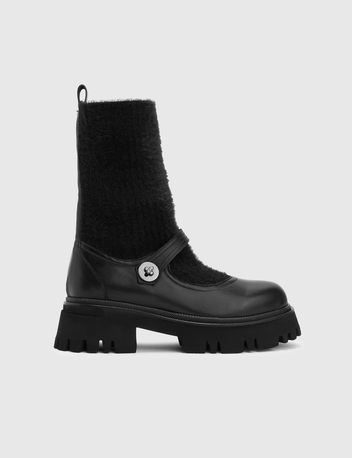 Dante Black Leather Women's Boot