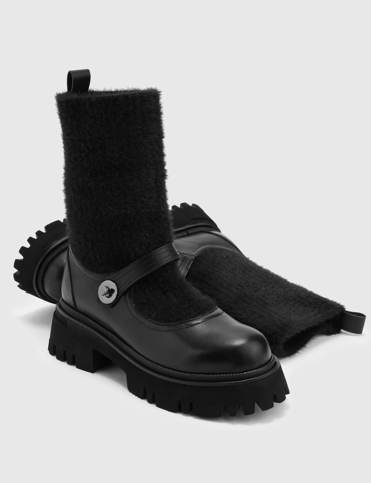 Dante Black Leather Women's Boot