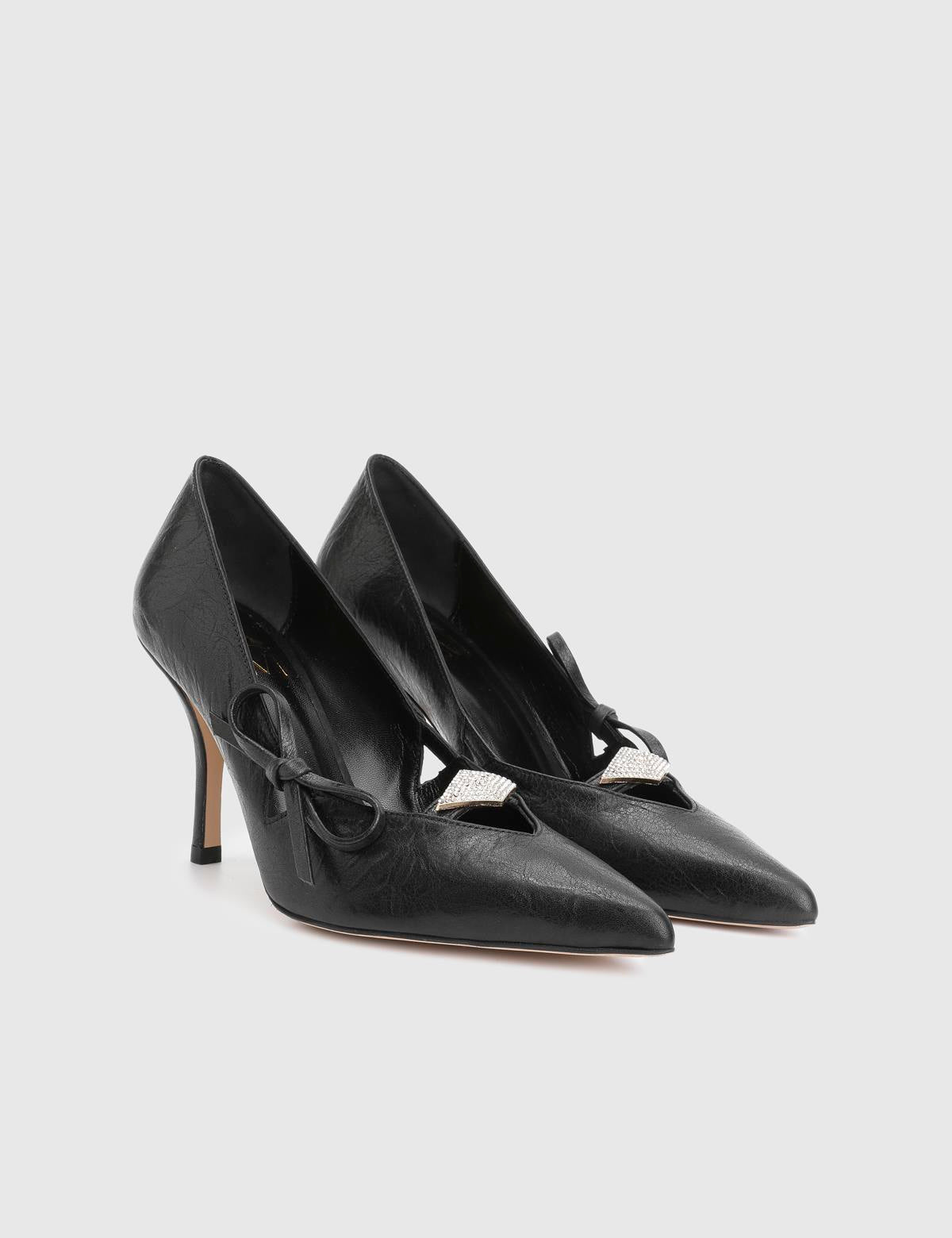 Dario Black Leather Women's Pump