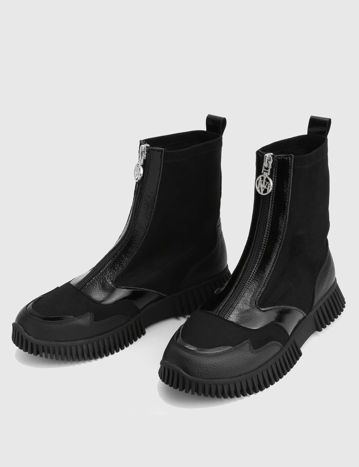 Darkey Black Patent Leather Women's Stretch Boot