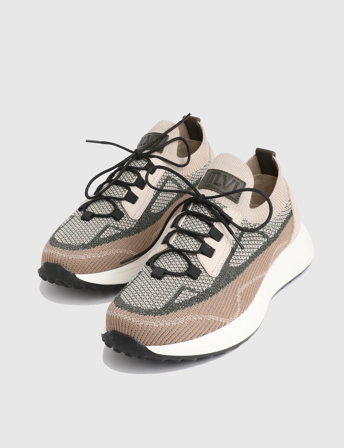Darwin Beige Leather Tricot Men's Sneaker