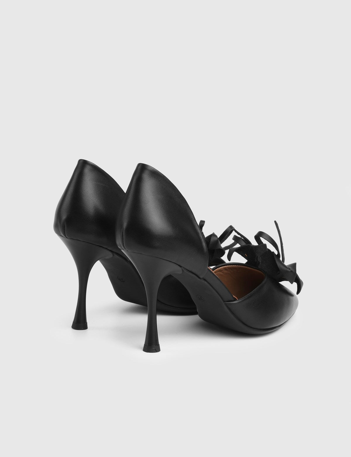 Davina Genuine Leather Women's Black High-Heeled Shoes