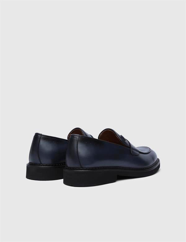 Dawlish Navy Blue Leather Men's Loafer