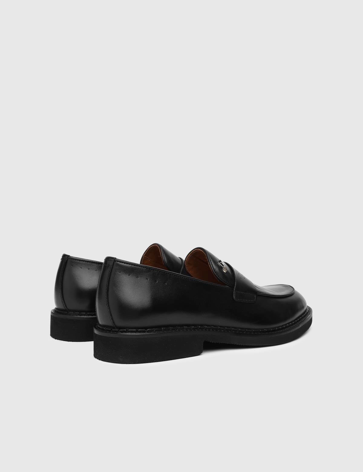 Dawlish Black Leather Men's Loafer