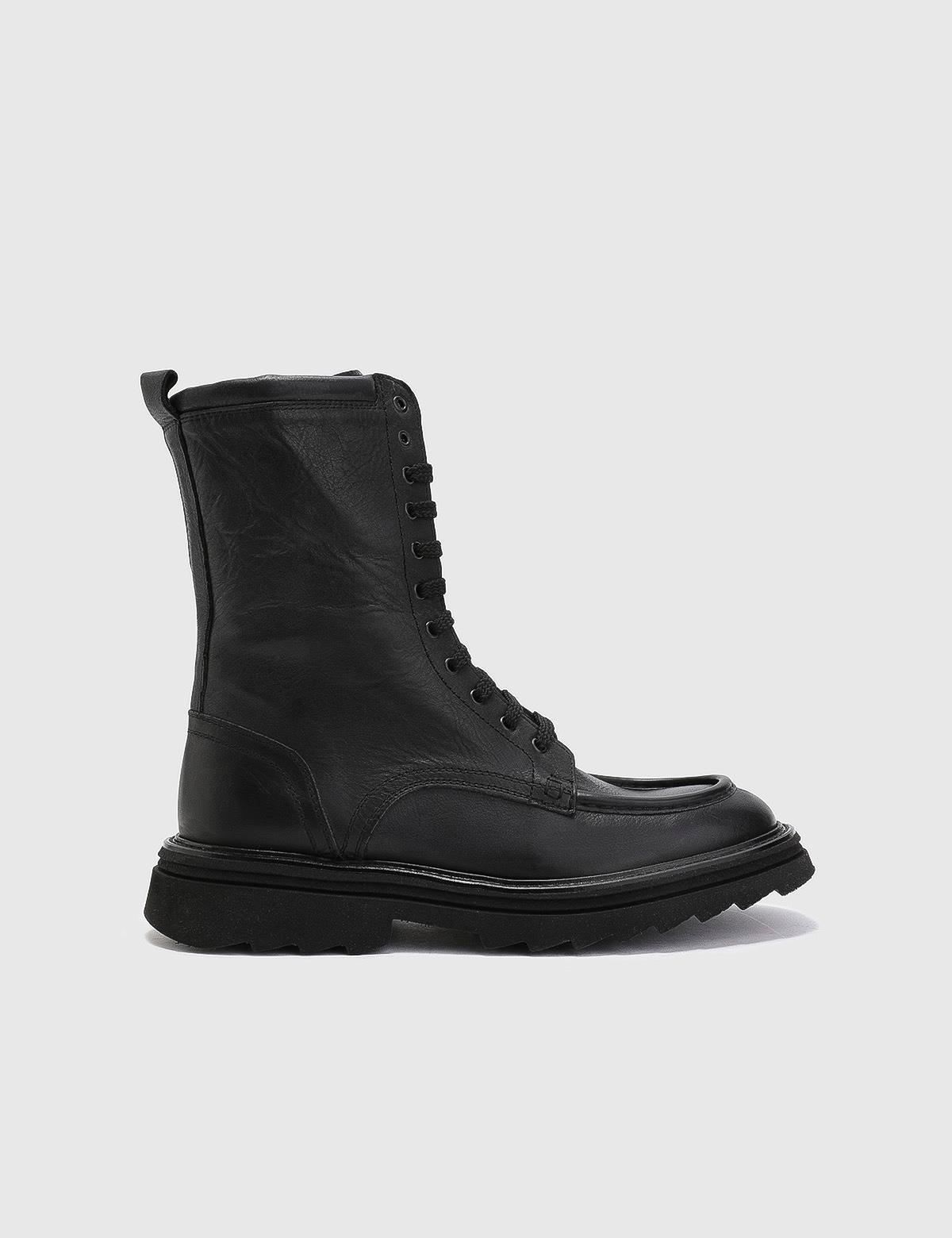Denıs Black Leather Men's Boot