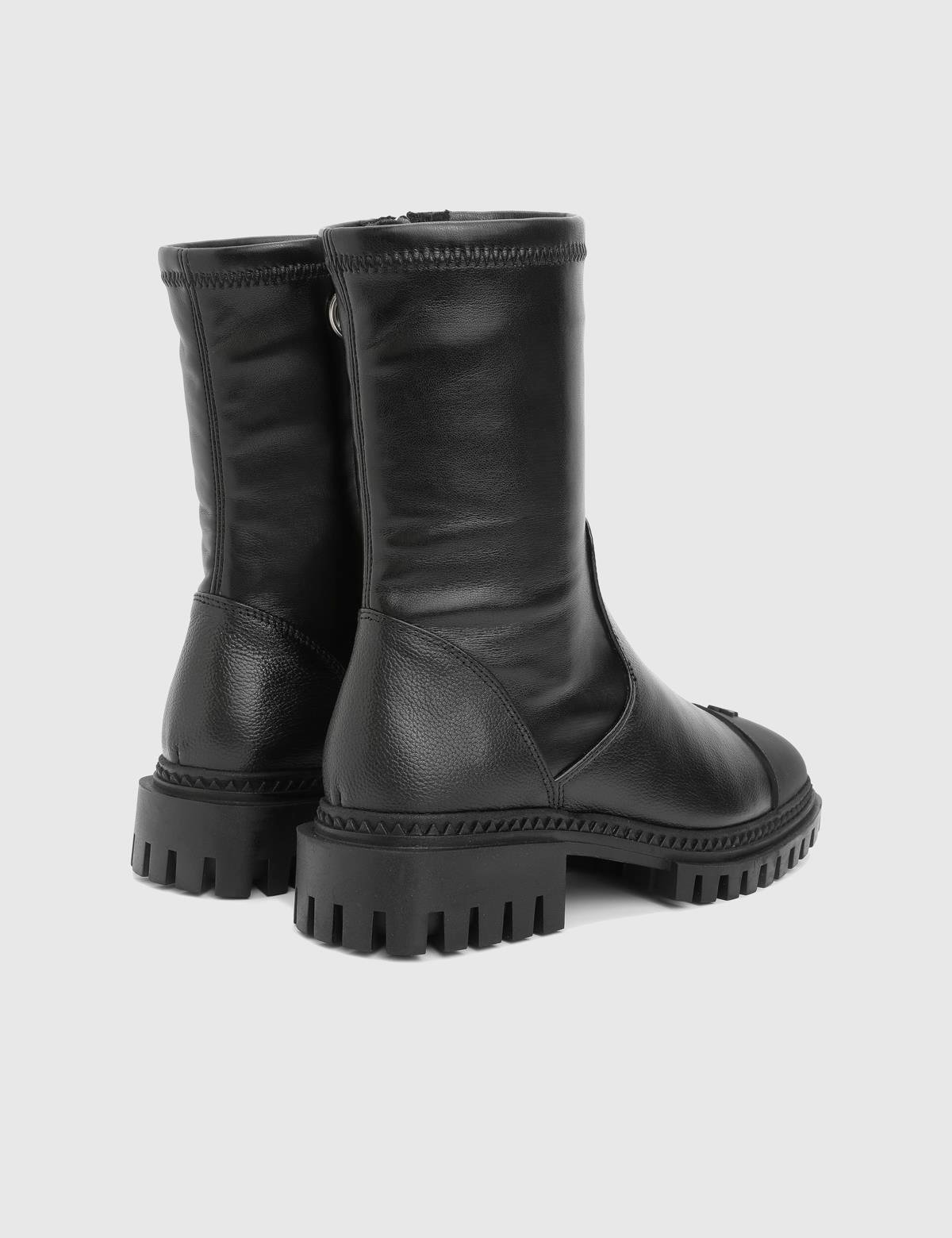 Devin Black Leather Women's Stretch Boot