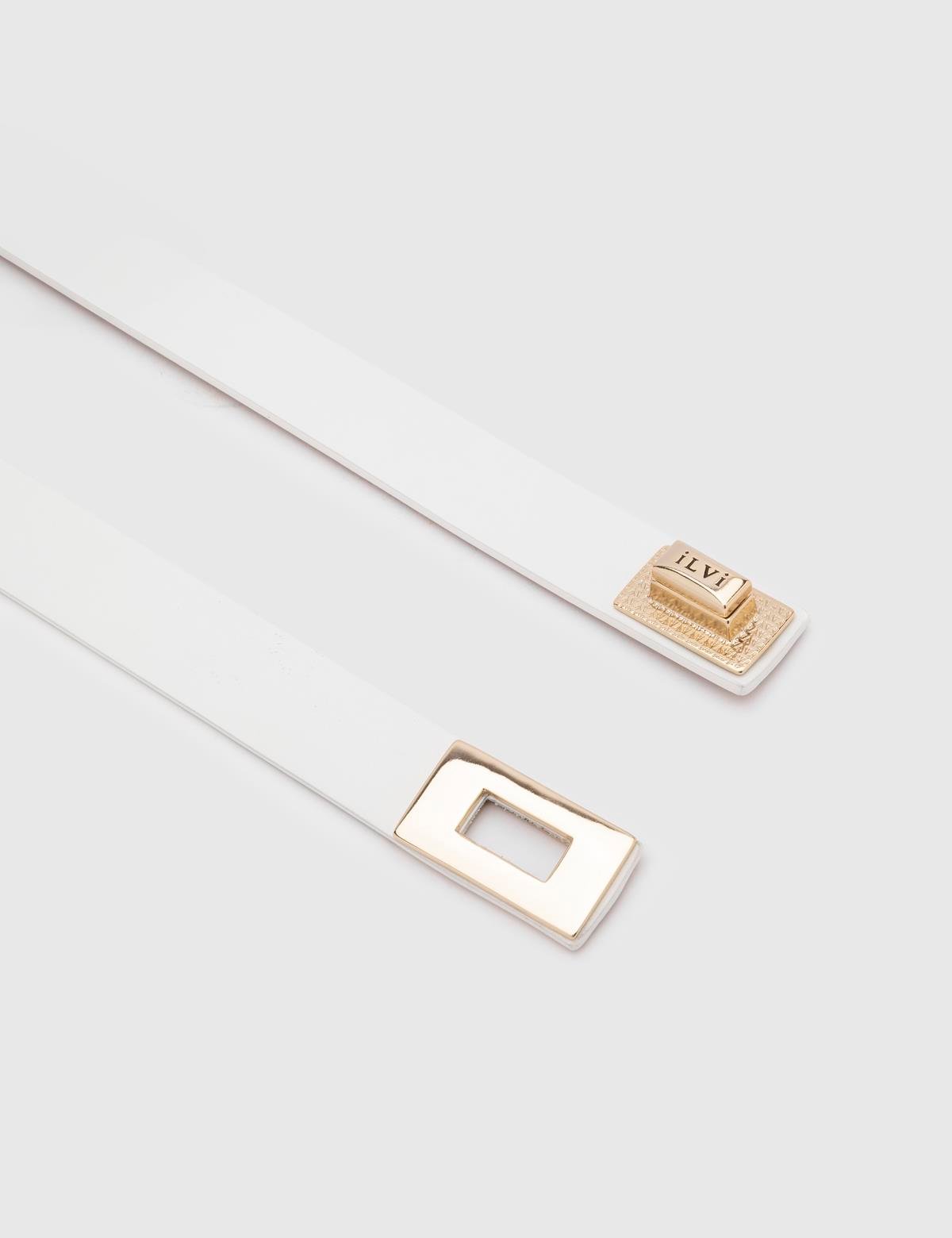 Dickson White Leather Women's Belt