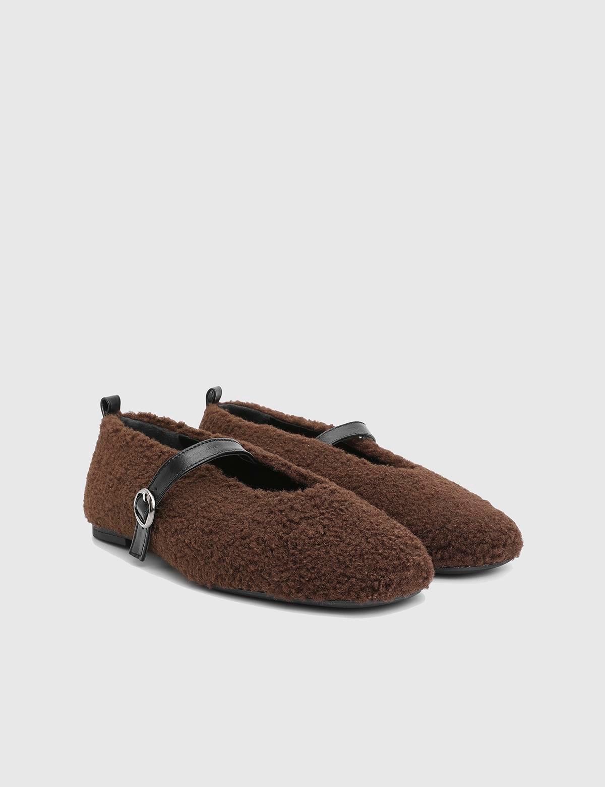 Digor Brown Leather Women's Ballerina