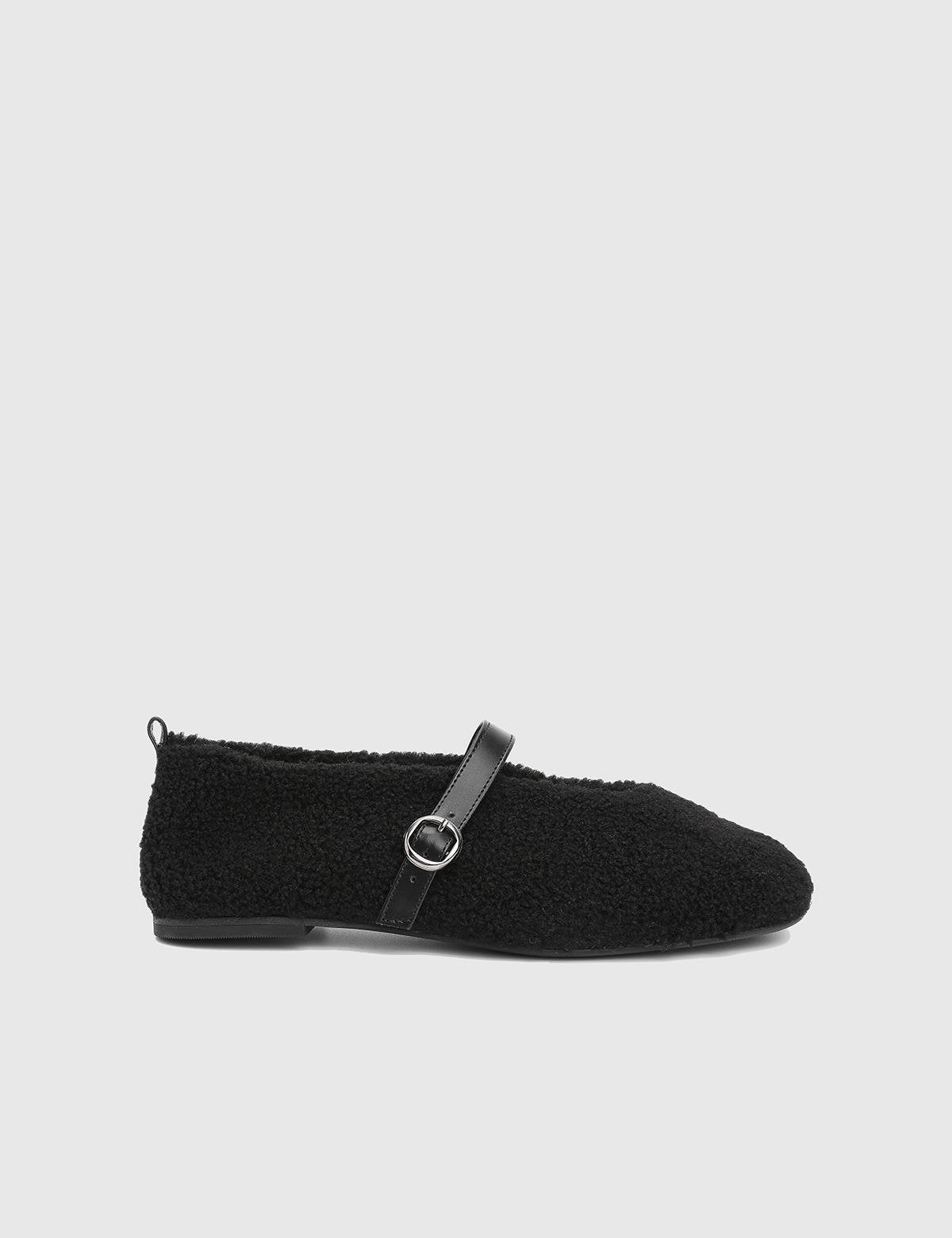 Digor Black Leather Women's Ballerina