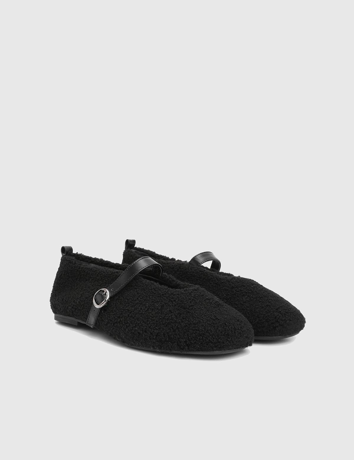 Digor Black Leather Women's Ballerina