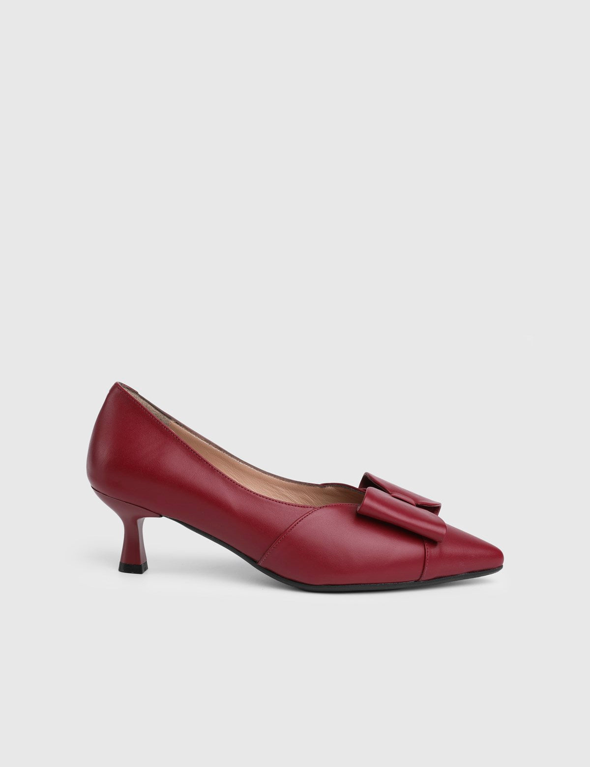 Diona Genuine Leather Women's Burgundy High-Heeled Shoes