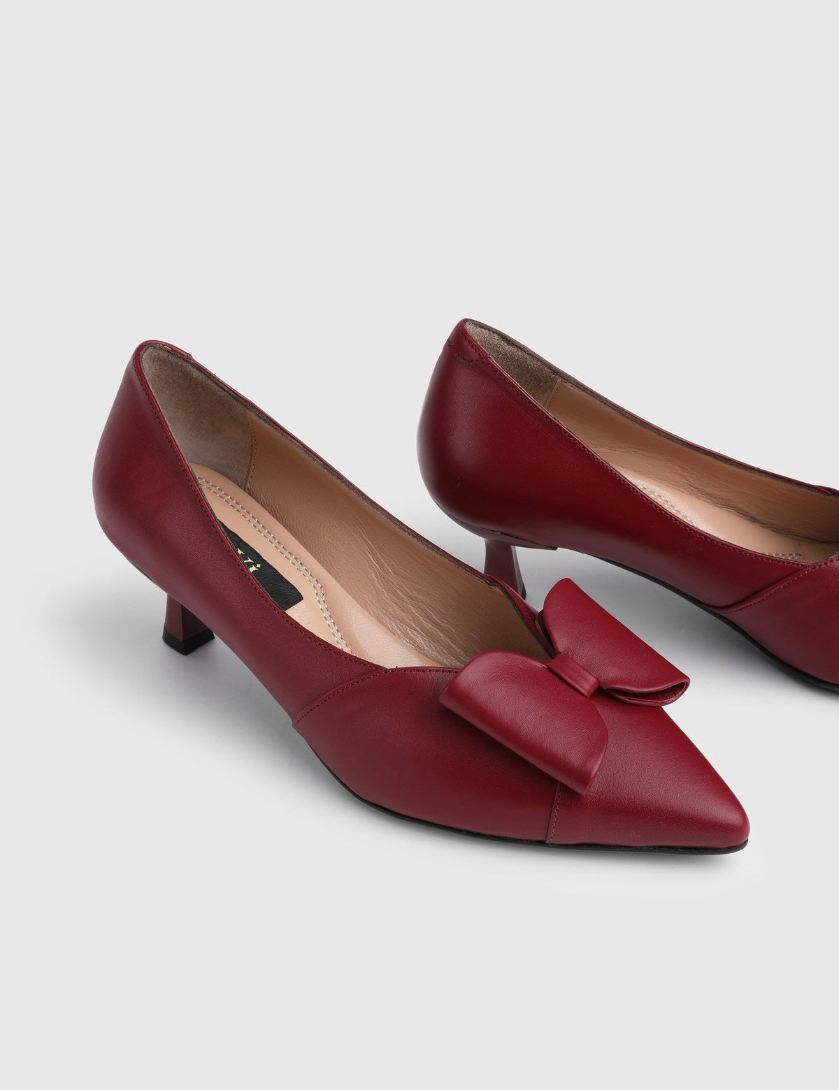 Diona Genuine Leather Women's Burgundy High-Heeled Shoes