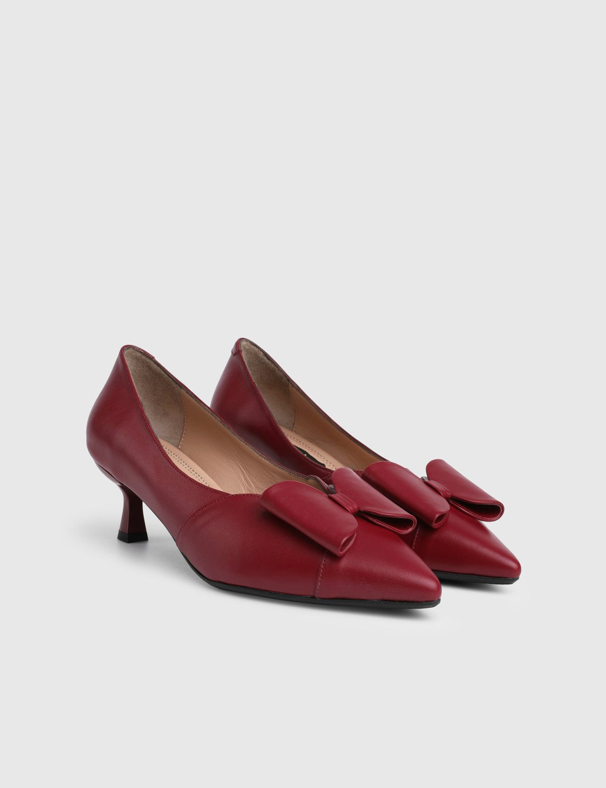 Diona Genuine Leather Women's Burgundy High-Heeled Shoes