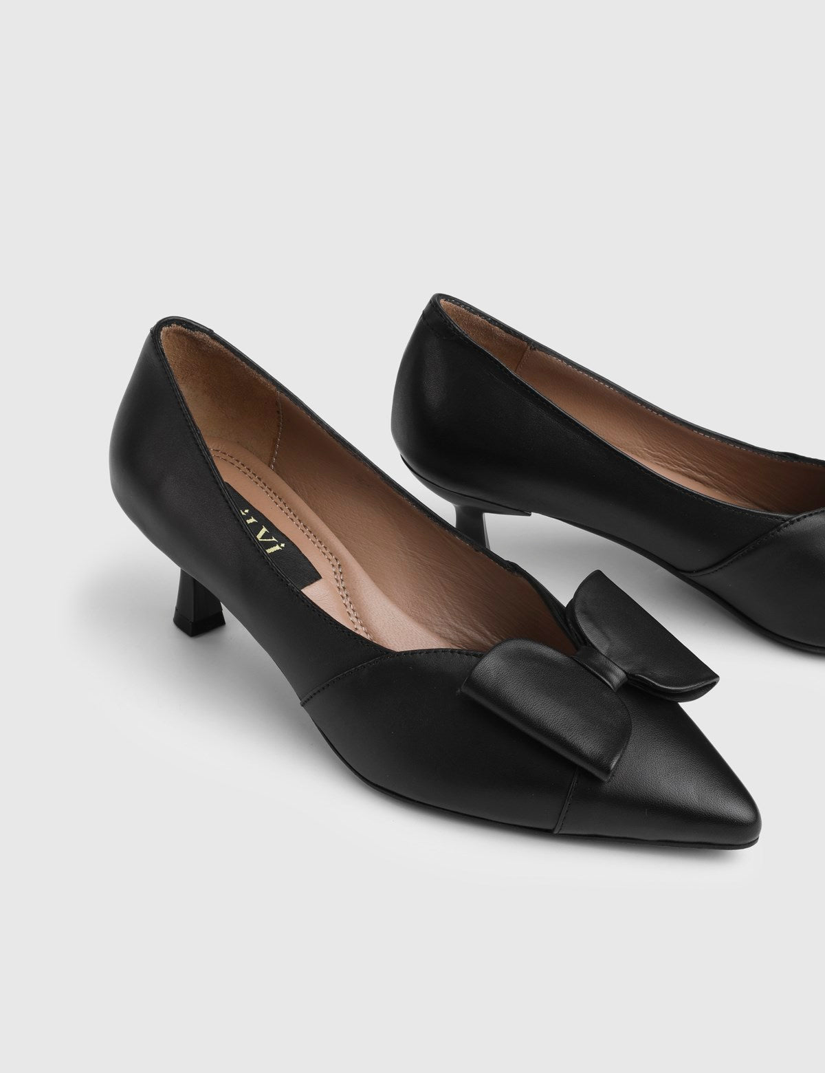 Diona Genuine Leather Women's Black High-Heeled Shoes
